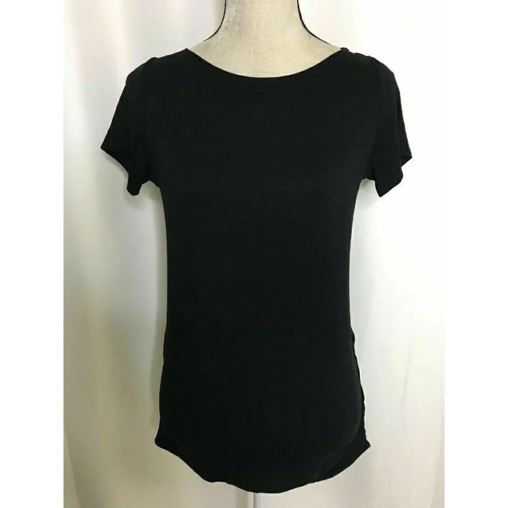 Benjamin Jay Womens Black Gold Short Sleeve Top